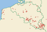 Distribution map of Arthonia spadicea Leight.  by Paul Diederich