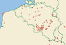 Distribution map of Aspicilia calcarea (L.) Mudd  by Paul Diederich