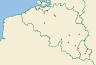 Distribution map of Bacidina caligans (Nyl.) Llop & Hladun  by Paul Diederich