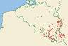 Distribution map of Cladonia digitata (L.) Hoffm.  by Paul Diederich