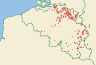 Distribution map of Cladonia diversa Asperges  by Paul Diederich