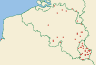 Distribution map of Cladonia glauca Flrke  by Paul Diederich