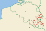 Distribution map of Cladonia polydactyla (Flrke) Spreng.  by Paul Diederich