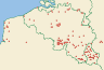 Distribution map of Coenogonium pineti (Schrad. ex Ach.) Lcking & Lumbsch  by Paul Diederich