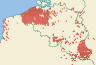 Distribution map of Evernia prunastri (L.) Ach.  by Paul Diederich