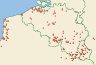 Distribution map of Lecanora chlarotera Nyl.  by Paul Diederich