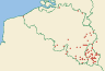 Distribution map of Lichenoconium erodens M. S. Christ. & D. Hawksw.  by Paul Diederich