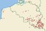 Distribution map of Micarea prasina Fr.  by Paul Diederich