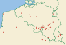 Distribution map of Opegrapha vermicellifera (Kunze) J. R. Laundon  by Paul Diederich