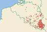 Distribution map of Parmeliopsis ambigua (Wulfen) Nyl.  by Paul Diederich